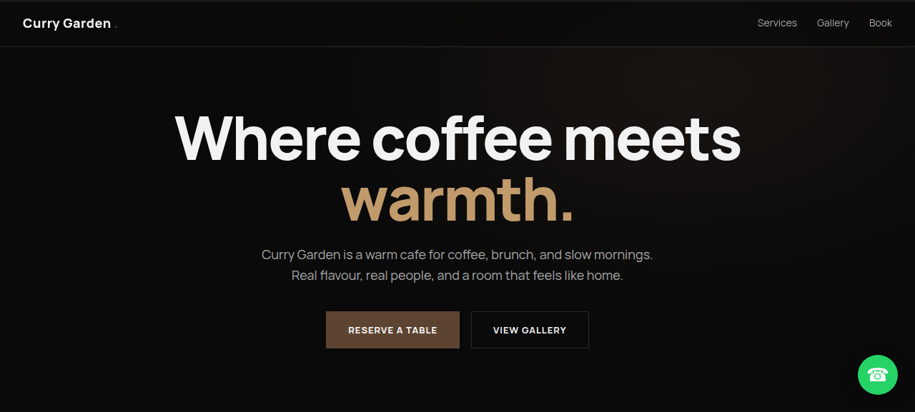 Curry Garden website preview