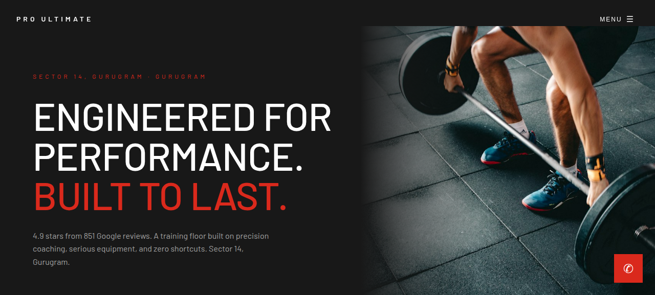 Pro Ultimate Gyms website preview